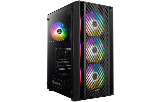 Gabinete Gamer Gamdias S/ Fans AURA GC2 Preto LAT Vidro