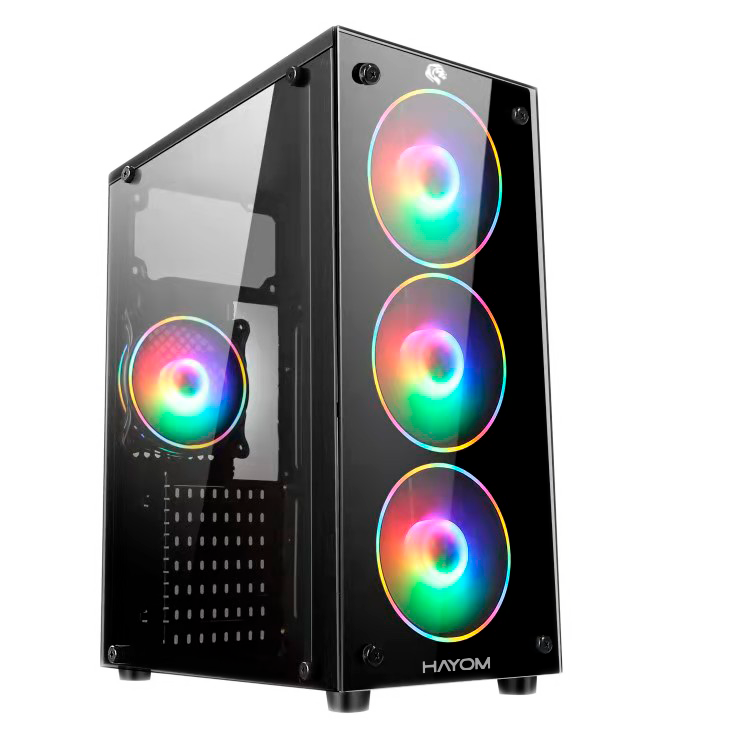 Gabinete Gamer Hayom C/ 4 Coolers RGB Frontal LAT Vidro - GB1709