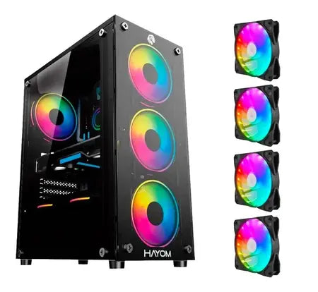 Gabinete Gamer Hayom C/ 4 Fans RGB Lateral De Vidro - GB1749